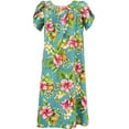 thumbnail image 1 of Pineapple Hibiscus Cotton Muu Muu Dress (Blue, M), 1 of 1