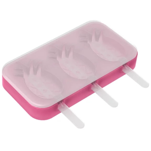Pineapple Ice Molds Silicone Popsicle Mold Set with Lids Sticks • Reusable Nonstick Frozen Treat Maker • Stackable Leakproof Homemade Dessert Tool