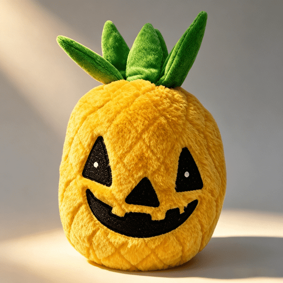 Pineapple Jack O Lantern Face Stuffed Plushie, 9.84in Pineapple Plush Pillow Toy, Halloween Pineapple Plush Toys, Soft Stuffed Fruit for Home Decor, Cute Birthday Gift, Christmas Gift