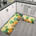 thumbnail image 1 of Pineapple Kitchen Mats Set 2 Piece Colourful Printed Decorative Rugs for Kitchen Low-Profile Floormat Set of 2 Modern Heavy, 1 of 6