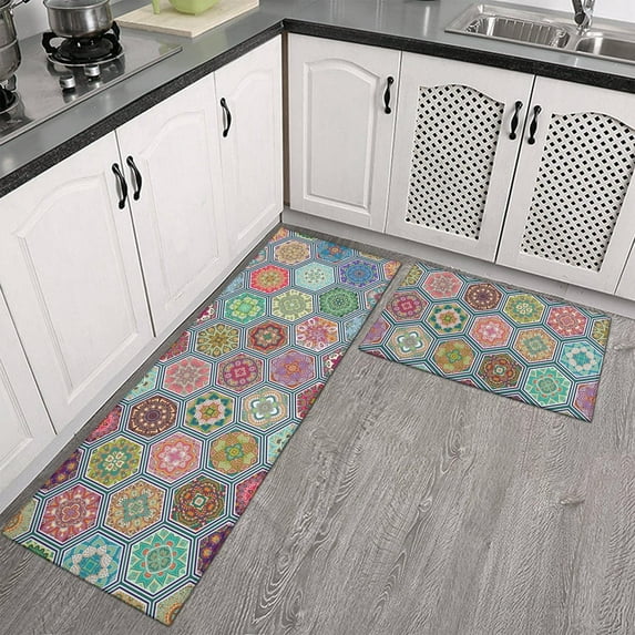 Pineapple Kitchen Rug Rugs Set of 2 Modern Vintage 47x17 Inch Mat