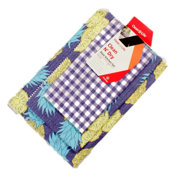 Pineapple Kitchen Towel Set Made From 100% Recycled Material Washable Reusable