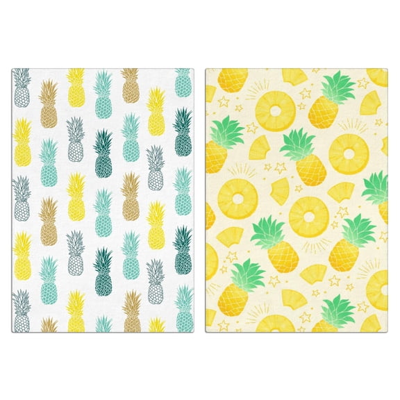 Pineapple Kitchen Towels Set of 2,Ultra Absorbent & Fast Drying Farmhouse Dish Towels 18x26 Inch, Decorative Hand Towels for Kitchen,Bathroom,Cooking,Baking,Housewarming Gift.