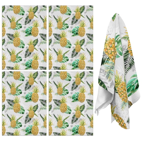 Pineapple Kitchen Towels Set of 2,Ultra Absorbent & Fast Drying Farmhouse Dish Towels 18x26 Inch,Decorative Hand Towels for Kitchen,Bathroom,Cooking,Baking,Housewarming Gift.