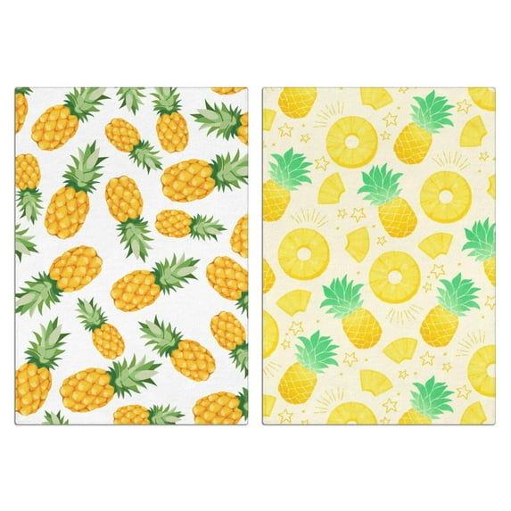 Pineapple Kitchen Towels Set of 2,Ultra Absorbent & Fast Drying Farmhouse Dish Towels 18x26 Inch, Decorative Hand Towels for Kitchen,Bathroom,Cooking,Baking,Housewarming Gift.