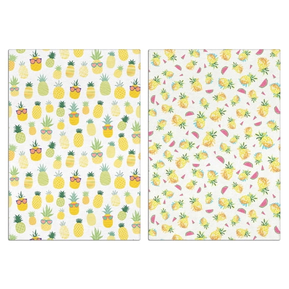Pineapple Kitchen Towels Set of 2,Ultra Absorbent & Fast Drying Farmhouse Dish Towels 18x26 Inch, Decorative Hand Towels for Kitchen,Bathroom,Cooking,Baking,Housewarming Gift.