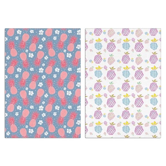 Pineapple Kitchen Towels Set of 2, Absorbent Dish Towels & Hand Towels - Soft Decorative Tea Towels for Tropical Kitchen Decor, Fruit Themed Bar Mops