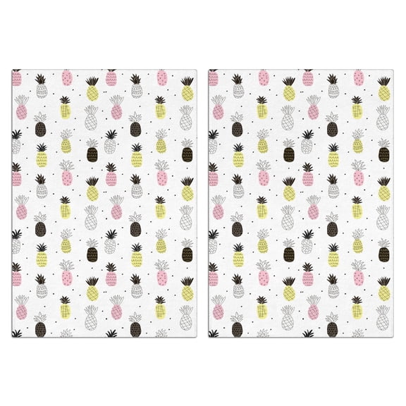 Pineapple Kitchen Towels Set of 2, Absorbent Dish Towels & Hand Towels - Soft Decorative Tea Towels for Tropical Kitchen Decor, Fruit Themed Bar Mops