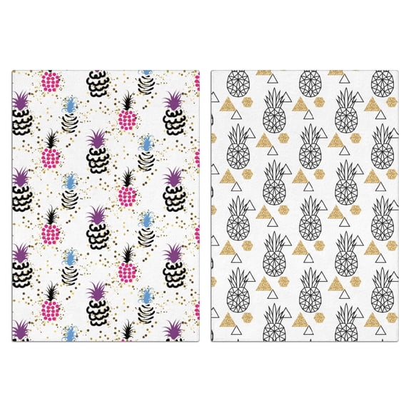 Pineapple Kitchen Towels Set of 2, Absorbent Dish Towels & Hand Towels - Soft Decorative Tea Towels for Tropical Kitchen Decor, Fruit Themed Bar Mops
