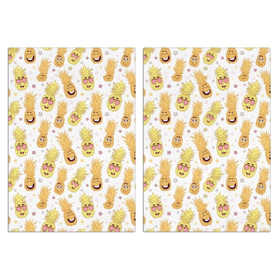 Pineapple Kitchen Towels Set of 2, Absorbent Dish Towels & Hand Towels - Soft Decorative Tea Towels for Tropical Kitchen Decor, Fruit Themed Bar Mops