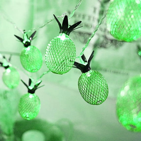 Pineapple Light String- 3.5M 20LED Indoor Metal Pineapple String Fairy Lights Battery With 8 Mode For Outdoor Garden.
