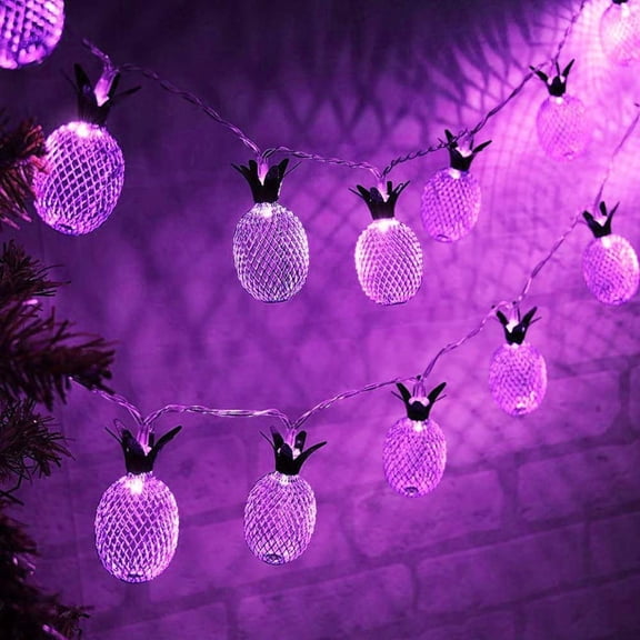 Pineapple Light String, 3.5M 20LED Indoor Metal Pineapple String Fairy Lights Battery with 8 Mode for Outdoor Garden