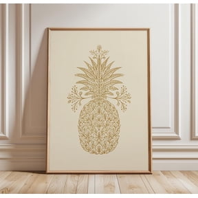 Pineapple Line Art Poster Botanical Print Minimalist Wall Art