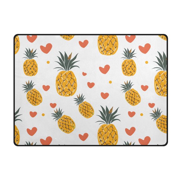 Pineapple Love Area Rug 63x48 Inch Non Slip Absorbent Soft for Bedroom Entryway