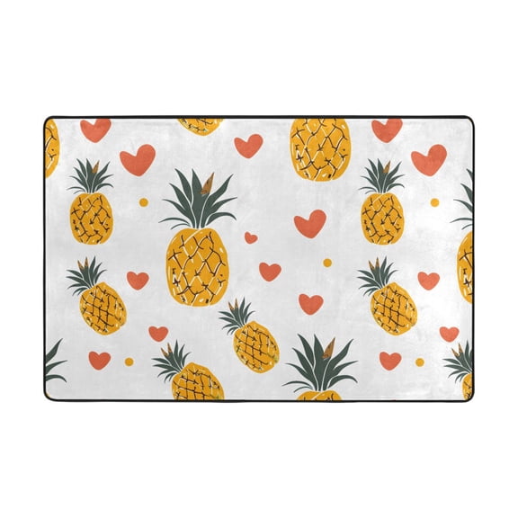 Pineapple Love Rug 36x24in Memory Foam Absorbent Non Slip Plush for Bathroom Kitchen Entryway