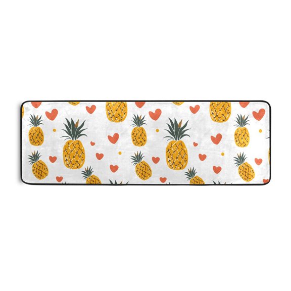 Pineapple Love Runner Rug 24x72 Inch Cushioned Non Slip Soft Absorbent Floor Mat