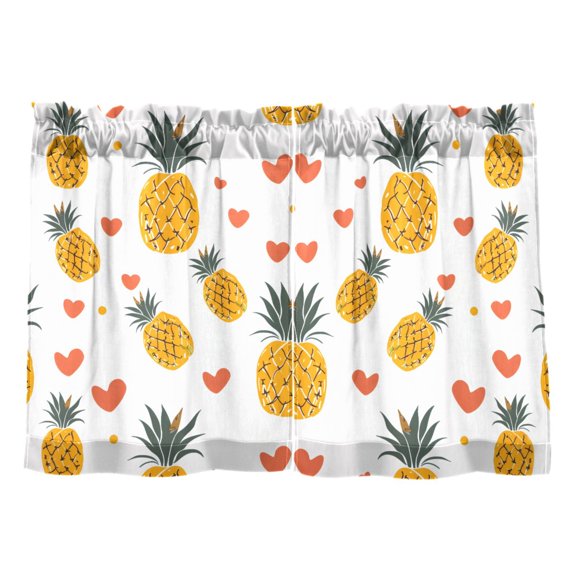 Pineapple Love Tier Curtains Tier Kitchen Living Room Bedroom Balcony 2 Panels 27x36 Inch
