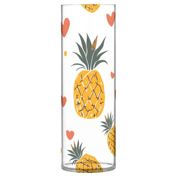 Pineapple Love Vase Flower Vase Clear Unbreakable Plastic Tall Decorative 11.8in