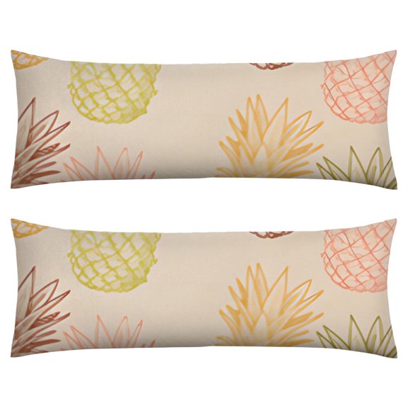 Pineapple Lover Decorative Pillow Cover Kawaii Fruit & Plant Theme, Cute Yellow Print, Premium Velvet for Couch, Bed, Gift Idea