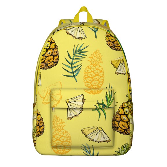 Pineapple Lover School Backpack, Tropical Fruit and Flower Print Lightweight Travel Backpack for Students and Outdoor Enthusiasts