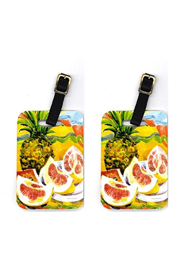 Pineapple Luggage Tag - Pair 2- 4 x 2.75 In.