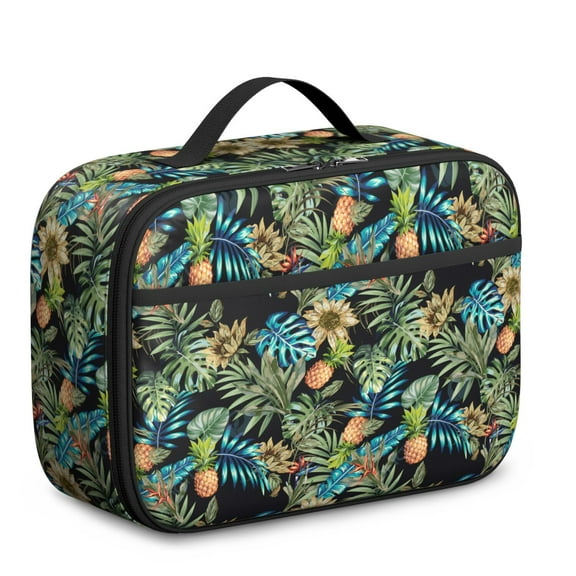 Pineapple Lunch Bag Insulated Lunch Tote with Hawaiian Hawaii Tropical Fruit Summer Yellow Golden Exotic Pattern Print Aesthetic Pineapple Lover Sunshine Flowers Fresh Plant Designs – Durable Lightwe