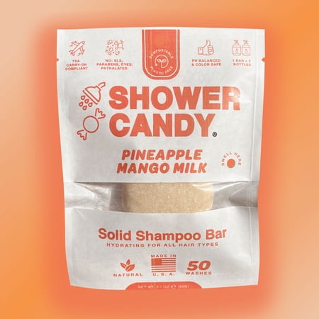 Pineapple Mango Milk Shampoo Bar - Extra Lather - Natural, Plant-Based Ingredients - Plastic-Free - Zero Waste Compostable Pouch - Phthalate and Paraben-Free, Travel Friendly Shampoo Bars