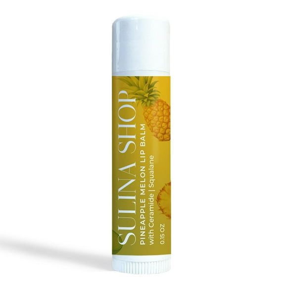 Pineapple Melon Lip Balm Hydrating & Nourishing Lip Moisturizer with Squalane, Castor Oil, and Vitamin E, Smooth Application, Lip Care, Barrier Protection, Non-Waxy, Refreshing Scent