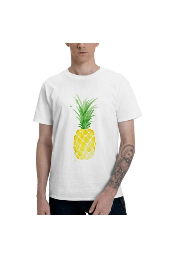 Pineapple Men's T-Shirt Cotton 100% Summer Tops Fashion Casual Pineapple Short Sleeves for Men Women Round Collar Top Tees