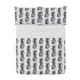 thumbnail image 1 of Pineapple Microfiber Bedspread Set, Hand Drawn Tropical Theme Vintage Style Pineapple Fruit Pattern, Soft Bedding Set with Pillow Shams & Comforter, 3 Sizes, Black Grey White, by Ambesonne, 1 of 1