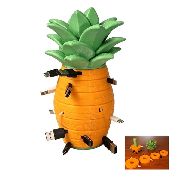 AOKISEN Pineapple Modular Cable Organizer, Playful Desktop Decor, Pineapple Shape Cord Storage, Solution for Cable Organizer Type Management