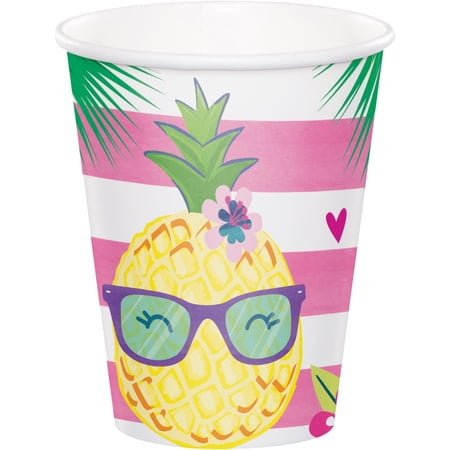Pineapple N Friends 9 Oz. Paper Cup, Pack of 8