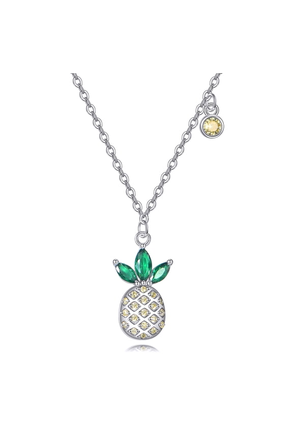 Pineapple Necklace S925 Sterling Silver Dainty Pineapple Pendant Necklace Hotwife Jewelry Gift for Women