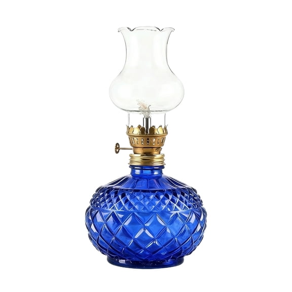 Pineapple Oil Lamp Retro Crystal Kerosene Lamp Vintage Glass Hurricane Lantern Indoor Emergency Lighting Chamber Table Light for Home Decor Wedding Gift