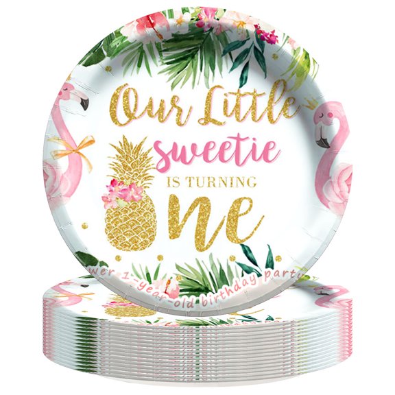 Pineapple One 1st Paper Plates Birthday Party Supplies Decorations 16pcs Tableware Disposable Dinnerware