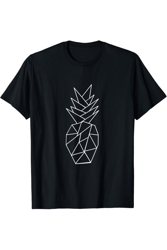 Pineapple Origami Line Drawing T-Shirt