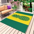 thumbnail image 1 of Pineapple Outdoor Rug for Patio/Deck/Porch, Non-Slip Large Area Rug 4 x 6 Ft, Boho Tropical Dark Green Yellow Stripe Summer Indoor Outdoor Rugs Washable Area Rugs, Camping Rug Carpet Runner, 1 of 8