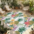 thumbnail image 1 of Pineapple Outdoor Rug for Patio/Deck/Porch, Non-Slip Large Area Rug 5 x 8 Ft, Summer Nature Tropical Fruit Flowers Leaves Indoor Outdoor Rugs Washable Area Rugs, Reversible Camping Rug Carpet Runner, 1 of 8