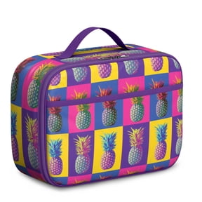 Pineapple Party Theme Lunch Bag - Tropical Insulated Lunch Tote for School, Picnic & Travel