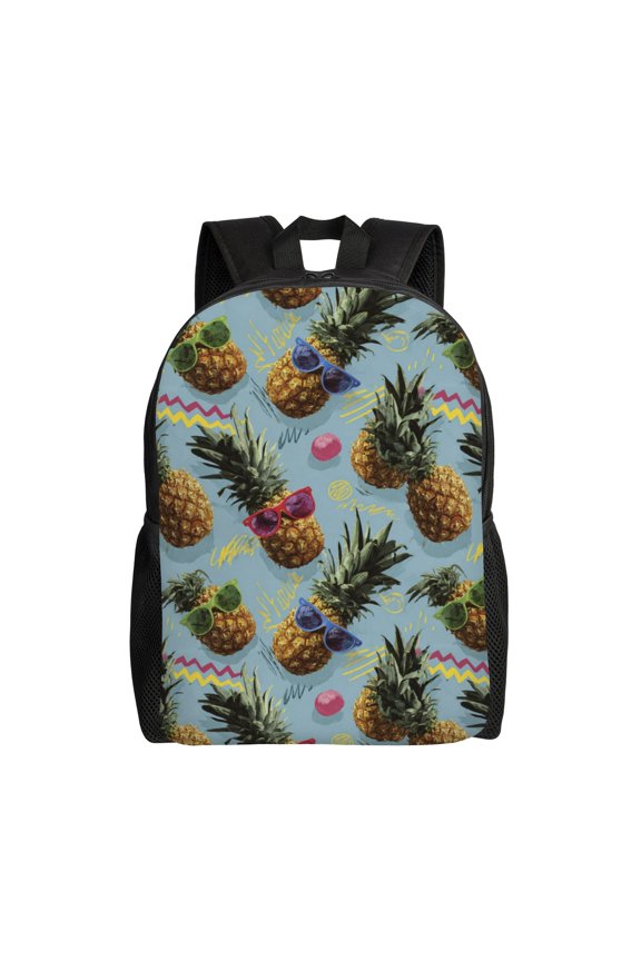Pineapple Party Backpack with 15 Inch Laptop Compartment, Water-Resistant Daypack, Large Capacity Backpack with Adjustable Breathable Shoulder Straps for Daily Use Travel Gym