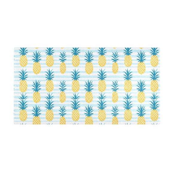 Pineapple Pattern Bath Mat 39x20 Inch Soft Absorbent Non-Slip Plush Bathroom Rug for Floor