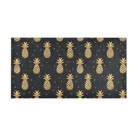 Pineapple Pattern Bath Mat 39x20 Inch Soft Absorbent Non-Slip Plush Bathroom Rug for Floor