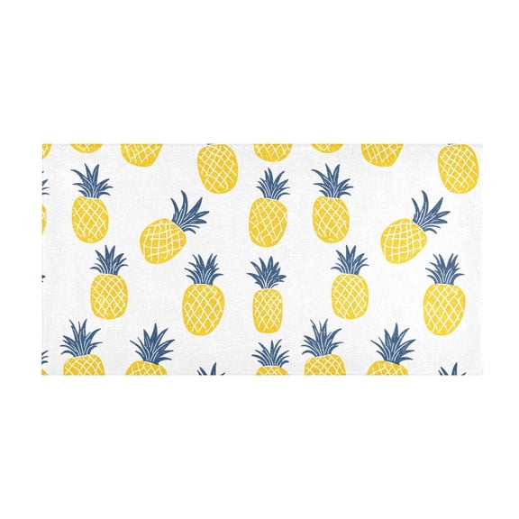 Pineapple Pattern Bath Mat 39x20 Inch Soft Absorbent Non-Slip Plush Bathroom Rug for Floor