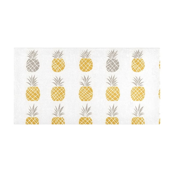 Pineapple Pattern Bath Mat 39x20 Inch Soft Absorbent Non-Slip Plush Bathroom Rug for Floor