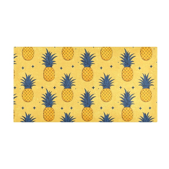 Pineapple Pattern Bath Mat 39x20 Inch Soft Absorbent Non-Slip Plush Bathroom Rug for Floor