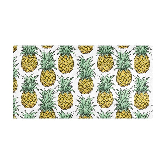 Pineapple Pattern Bath Mat 39x20 Inch Soft Absorbent Non-Slip Plush Bathroom Rug for Floor