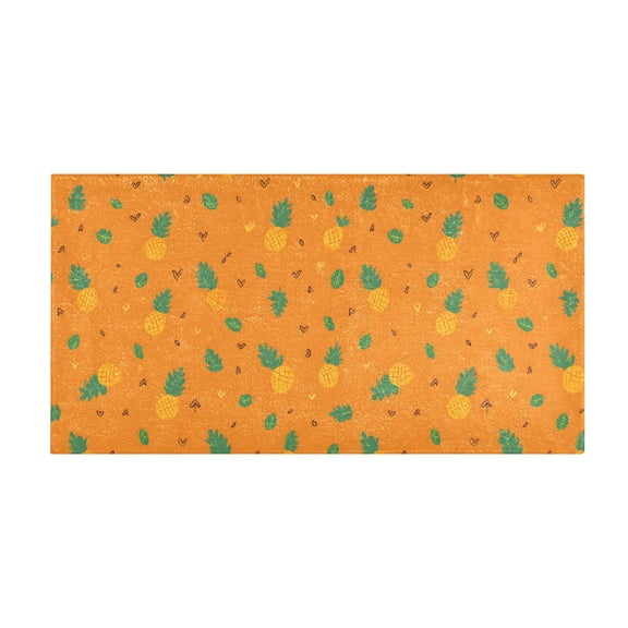 Pineapple Pattern Bath Mat 39x20 Inch Soft Absorbent Non-Slip Plush Bathroom Rug for Floor