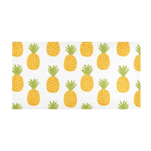 Pineapple Pattern Bath Mat 39x20 Inch Soft Absorbent Non-Slip Plush Bathroom Rug for Floor