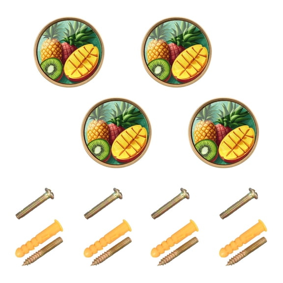Pineapple Pattern Cabinet Furniture Knobs Drawer Metal Pulls 1.26in Acrylic Zinc Alloy Dual Screw Set
