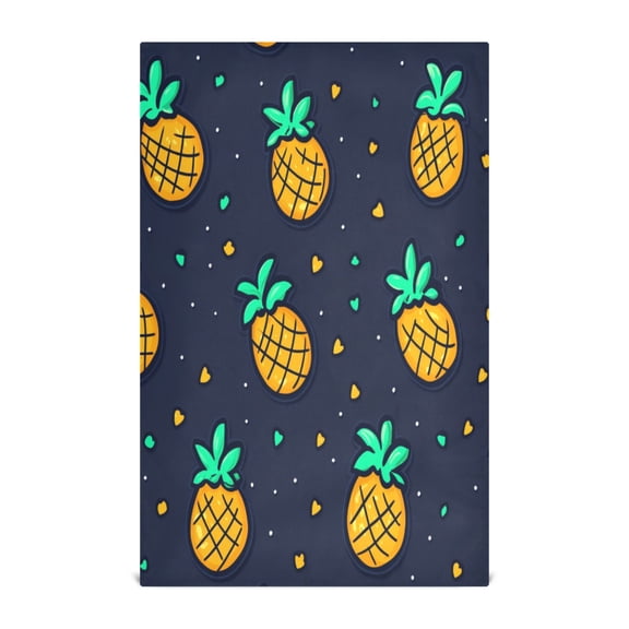Pineapple Pattern Decorative Waffle Towel Kitchen Dishcloth 28x18in Multi-Use Tea Towel